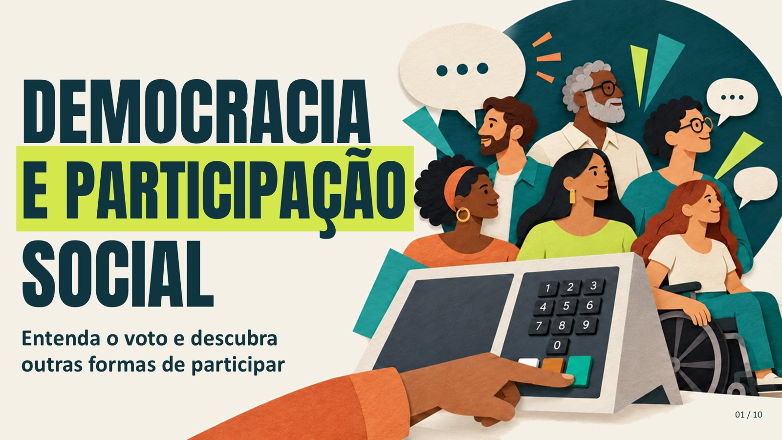 Democracia e Participação Social – slide 1