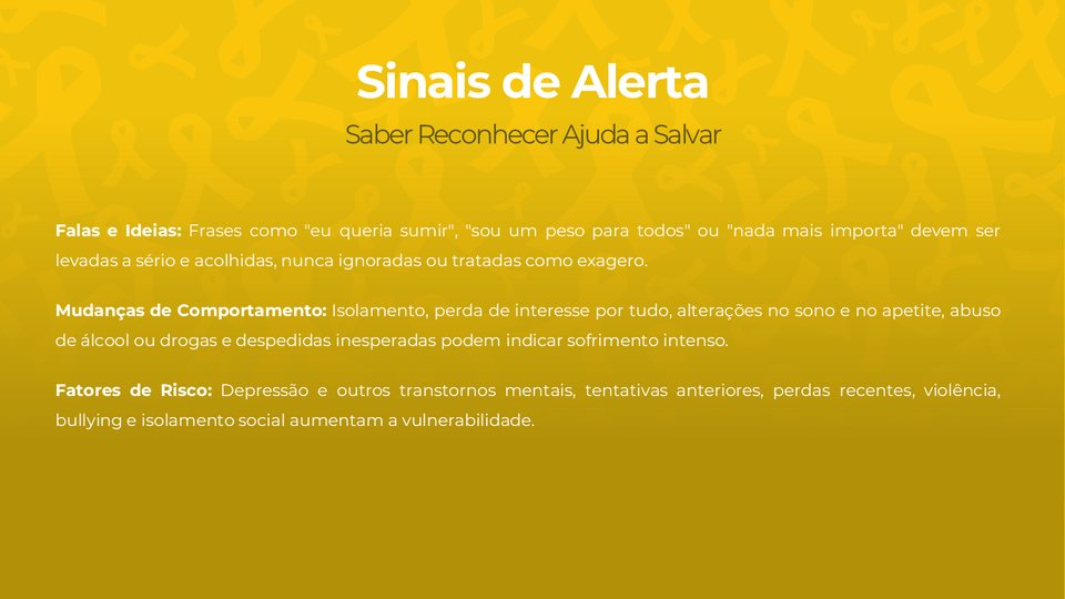 Slide de exemplo do Setembro Amarelo
