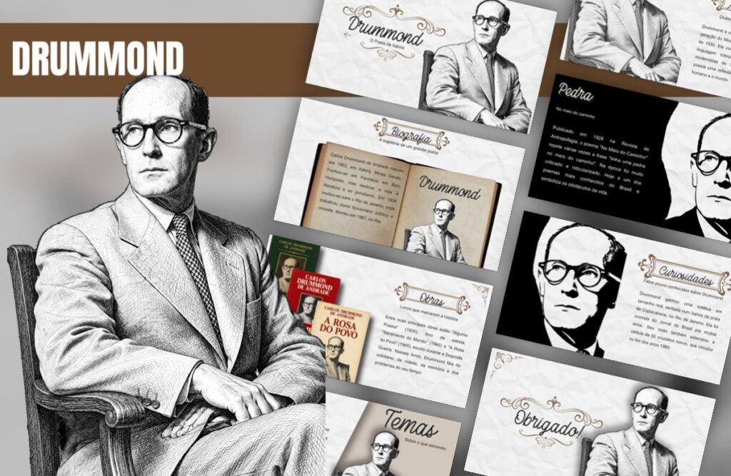Carlos Drummond de Andrade – Template de PowerPoint