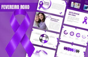 Fevereiro Roxo – Template de PowerPoint
