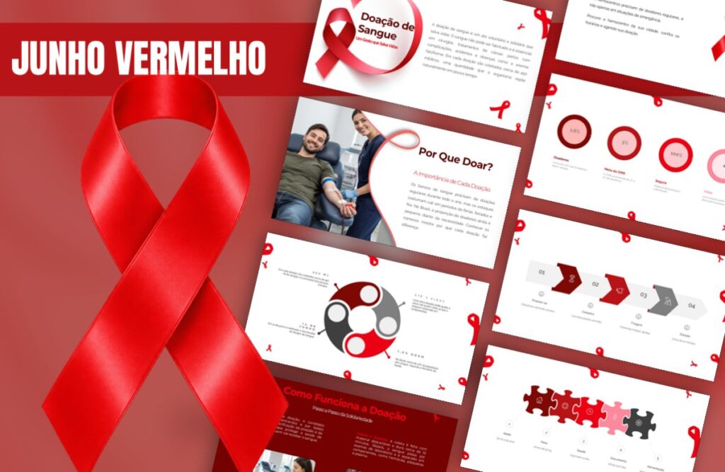 Junho Vermelho – Template de PowerPoint