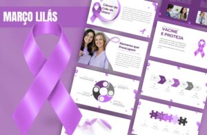 Março Lilás – Template de PowerPoint