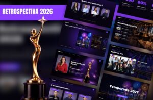 Retrospectiva 2026 Estilo Streaming – Template de PowerPoint